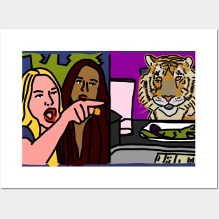 Woman Yelling at Cat Meme with a Tiger Posters and Art